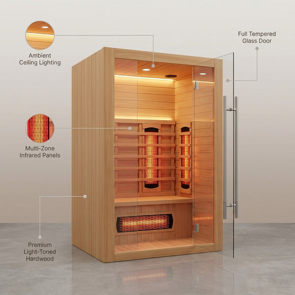 Heliox LuminaWood Infrared Sauna Cabin — Lifestyle